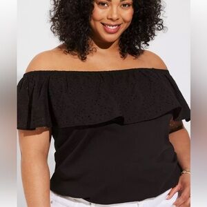 Torrid Black Off-Shoulder Blouse